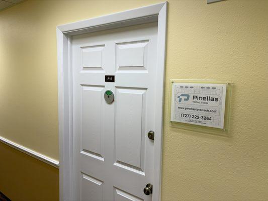 Once you enter the Seminole Centre Suite A-5 will be on your left.