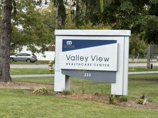 This is the valley view sign