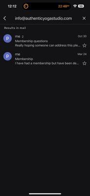 Ignored emails, calls, and attempted in person