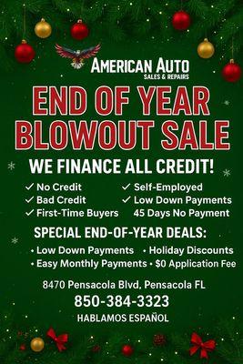End of Year Blowout Sale!