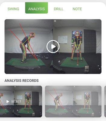 Swing analysis videos are reviewed real time and then uploaded to app for my review.