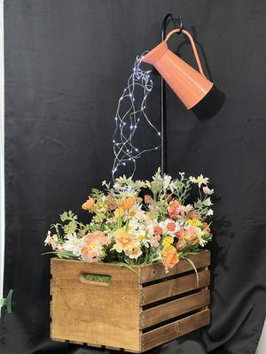 Wild flower box with twinkle lights