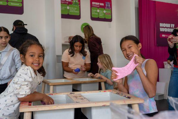 the store was busy with kids enjoying their slime