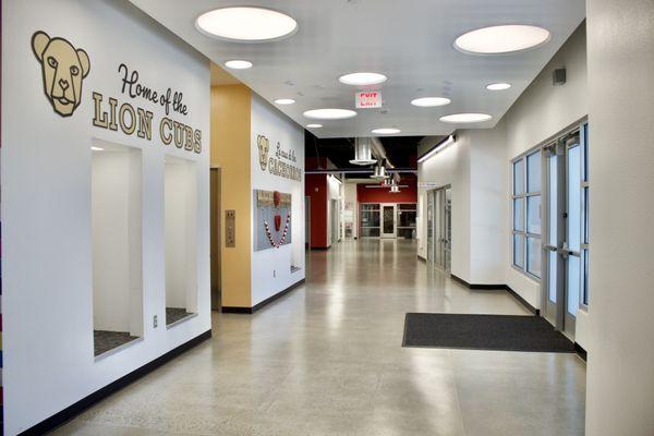 Inside of Community Academy school building