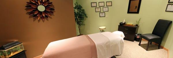 Our treatment rooms are spacious and our massage tables are oversized for your comfort.
