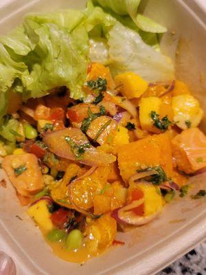 Half eaten salmon ceviche (too hungry that I forgot to take a picture)