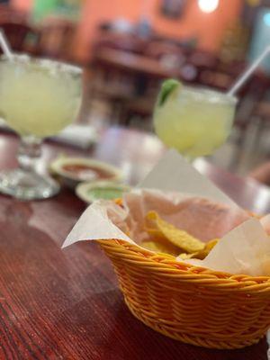Margaritas and Chips and salsa