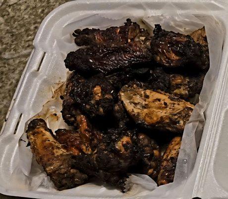 Jerk chicken wings. Try the honey jerk too!