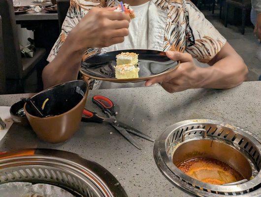 The staff sang happy birthday and presented my husband with cake. They were awesome!