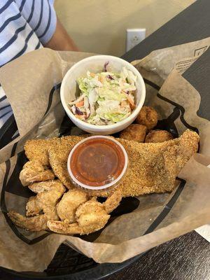 Catfish and shrimp basket