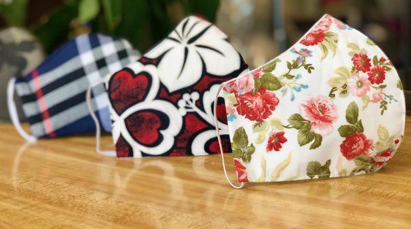 3 layers cotton masks. They're breathable, washable and fashionable.