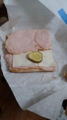 Turkey sub with pickles