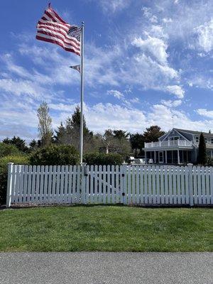 White picket fence.
