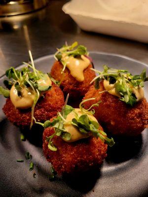 Crispy Boudin Balls with Remolaude Sauce