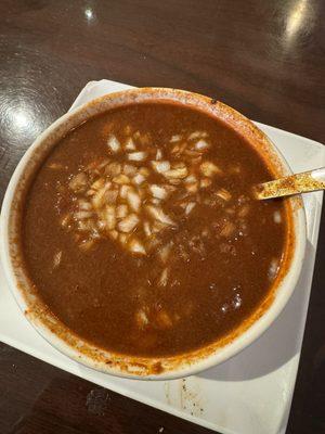 Generous-sized bowl of chili. Not bad, but not as good as my homemade version LOL :-).
