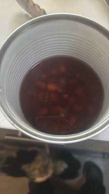 When I opened beans. This was all the beans that were in can the rest was juice