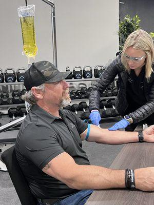 Fueling workouts and recovery with IV hydration.