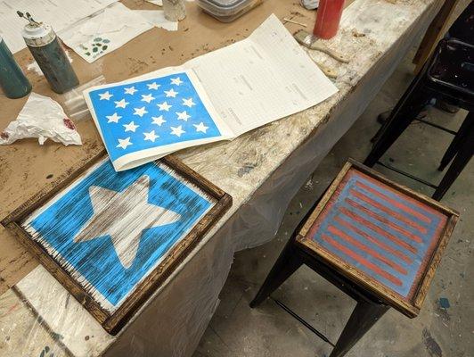 Making my own red white and blue boards