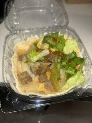 So this is how my steak taco came. I'm a lil disappointed