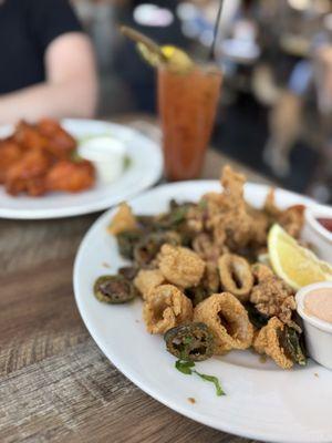 CALAMARI and HOT WINGS
