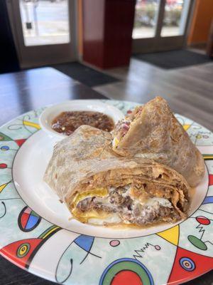 Breakfast Burrito Chilaquiles rojos(red)