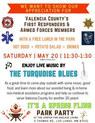 Free Lunch & Live Music Honoring First Responders & Armed Force Members