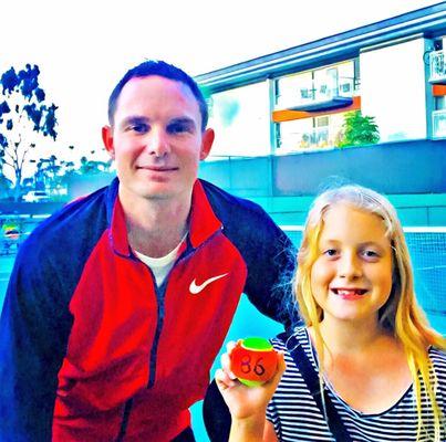 Proud of her new high score of 86 rallies