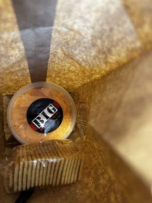 16 oz Pimento Cheese Dip (served with crackers (not near enough for that size of dip))