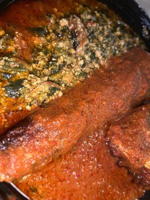 Egusi stew with fish