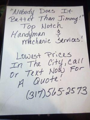 Jimmy's Top Notch Handyman & Mechanic Services