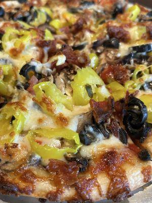 Black Olives, Banana Peppers, Mushrooms