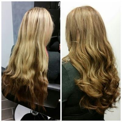 From half blonde half brown to beautifully blended