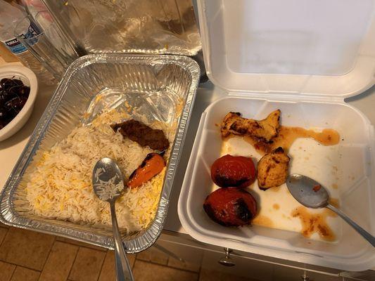 The partially eaten mixed family platter. We got about two thirds of the way through before I remembered to take a photo!