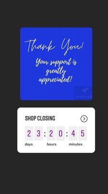 SALON CLOSING 11.15.21