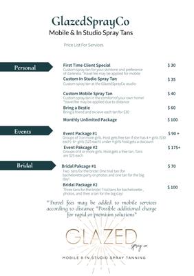 Our services and price list!