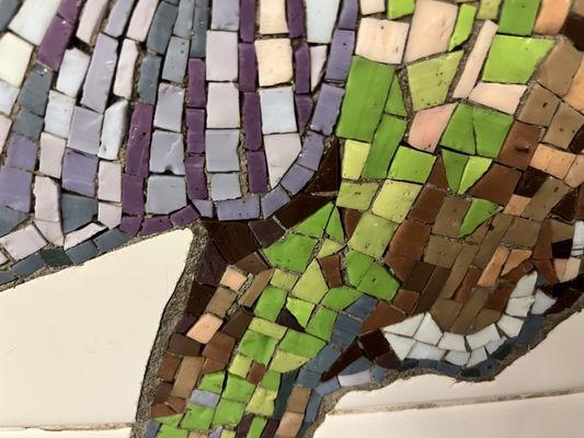 Details of the mosaic (hummingbird