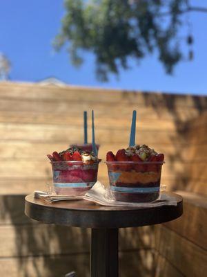 The classic Lazy Blue and a custom bowl. Both 16 oz