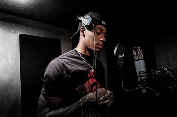 Jboogs laying down vocals