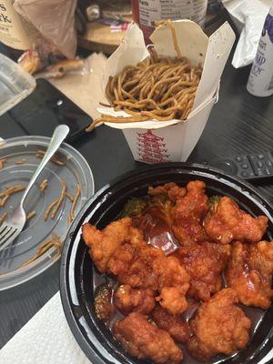 Sesame Chicken and Lo Mein