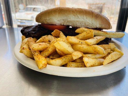 Cowboy steak sandwich