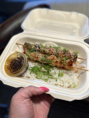 Chicken yakitori with rice