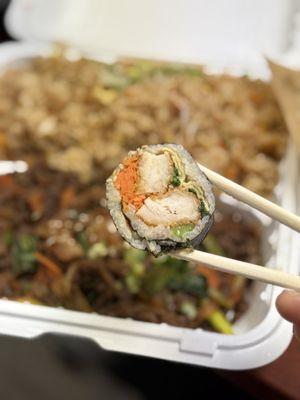 Fried chicken kimbap