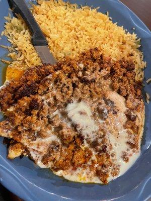 Chicken and Chorizo w/ cheese sauce