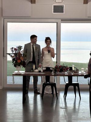 Benjamin and Rebecca greeting their guests!