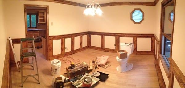 Dining room remodel (done but rest of house still in progress, hence the storage use)