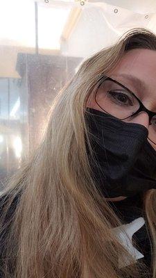 I went from blonde to a deep red. This is my before