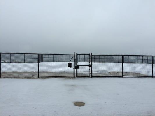 Snow covered pool