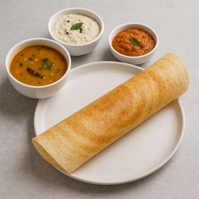 Crispy Dosa - light, golden, and perfectly paired with chutneys and sambar.