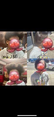 My daughter's hair before and after