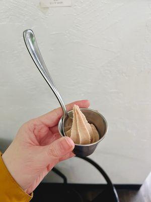Soft serve sample as I wait for order